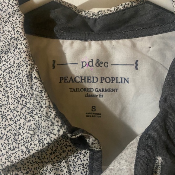 PDC PD&C Men's Button-Up Long  Sleeve Dress Shirt, Size Small Grey - Picture 2 of 6